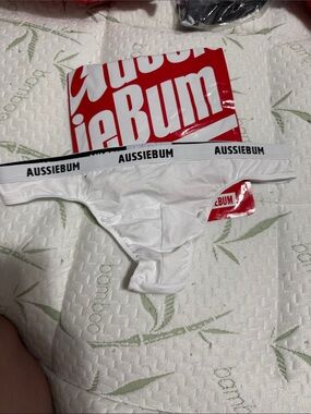 Aussiebum Men's White Logo Brief - Low Rise Support new without tag